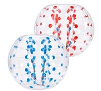 VEVOR Bulle Gonflable de 1,5 m 2PCs Pois Bleu et Rouge, Balle Pare Chocs à Bulles en PVC pour Hamster Humain 0,8 mm d'Épaisseur pour Adolescents et Adultes Jeux d'Équipe en Plein Air Jouets Pare-chocs