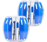 VEVOR Bulle Gonflable Géante 2PCs 0,9 m Diamètre, Balle Pare Chocs à Bulles en PVC Épais, Ballon Sumo Facile à Porter, pour Jeux d'Équipe en Plein Air, Jardin Cour Parc Aire de Jeux, Rayures Bleues