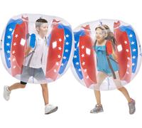 VEVOR Bumper Balls gonflables en 2 parties, 1,2 m Bumper Bumper pour enfants & adolescents, balle à bulles gonflable, balles à bulles en PVC, en plein air, terrain de jeu, cour, parc, etc. Bandes roug