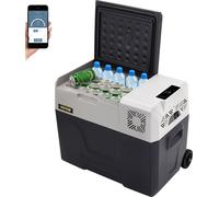 VEVOR BuoQua 30L Réfrigérateur de voiture Glacière à compresseur en acier inoxydable Vacances Glacière isolante Mini réfrigérateur Glacière de voiture et prise électrique