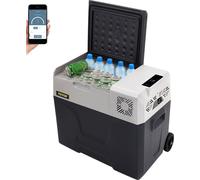 VEVOR BuoQua 50L Réfrigérateur de voiture Glacière à compresseur en acier inoxydable Vacances Glacière isolante Mini réfrigérateur Glacière de voiture et prise électrique