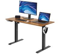 VEVOR Bureau Assis-Debout Électrique 70 x 140 x (72-110) cm Table Réglable en Hauteur Mémoire 3 Hauteurs Poste de Travail Assis-Debout Cadre Métallique Charge 82 kg pour Télétravail Domicile Bureau