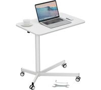 VEVOR Bureau Debout Mobile 723-1122 mm Bureau Assis Debout Hauteur Réglable Charge 20 kg avec Ressort à Gaz Roues Pivotantes 360° 2 Verrouillables Table Ordinateur Portable pour Maison Bureau École