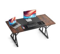 VEVOR Bureau de Direction 180 x 80 cm, Grande Table d'ordinateur Moderne et Simple, Table d'étude en Bois avec Cadre en métal, Charge 68 kg, Poste de Travail pour Bureau à Domicile, Marron et Noir