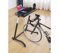 VEVOR Bureau de vélo d'entraînement Mobile, Table de vélo pour entraînement Pliable avec Roues verrouillables, Bureau de Fitness antidérapant à Plusieurs Fentes avec Guidon, pour Exercices à Domicile
