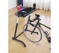 VEVOR Bureau de vélo d'entraînement mobile, table de vélo pour entraînement pliable avec roues verrouillables, bureau de fitness antidérapant à plusieurs fentes avec guidon, pour exercices à domicile