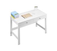 VEVOR Bureau d'Enfant avec 2 Tiroirs, Table d'Étude Moderne en MDF Blanc, Petit Table Rectangulaire en Bois avec Rangement pour Ordinateur, Dessin, Lecture, et Écriture, Maison, Chambre, Design Simple
