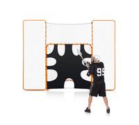 VEVOR But de Crosse 370 x 275 cm 3-en-1, Cage de Lacrosse Portable avec Filet Pare-ballons et Cible Noir, Équipements d’Entraînement en Métal, pour Arrière-Cour Jardin Parc Extérieur, Orange