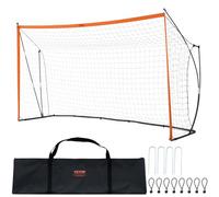 VEVOR But de football portable 1828x3657 mm, cage de football pour enfants, filet de football avec sac de transport, structure en acier et fibre de verre, pour entraînement dans l’arrière-cour, orange
