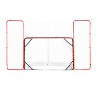 VEVOR But de Hockey avec Pare-Ballons et Cibles, Filet de Hockey 183 cm, Ensemble d'Entraînement de Hockey Professionnel en Acier, Portable, Assemblage Facile, Intérieur Extérieur, Blanc/Rouge