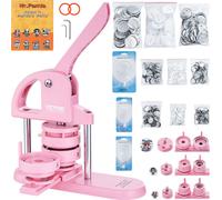 VEVOR Buttonmaker 25 / 32 / 58 mm Pinmaker 3 en 1, 300 pièces de boutons, machine à faire des boutons avec livre magique Panda, set de perforation ergonomique avec poignée en arc, pour cadeaux DIY pou