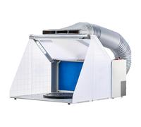VEVOR Cabine de Peinture Aérographe 48x42x34 cm, Cabine de Pulvérisation Portable avec Lumières LED, Ventilateur d'Extraction et Tuyau d'Extension d'Échappement, pour Modélisme Artisanats Gâteaux