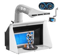 VEVOR Cabine de Peinture Aérographe Portable 545x475x370 mm, Tente de Pulvérisation avec 2 Ventilateurs, 3 Lumières LED et Tuyau d'Échappement, pour Peinture de Maquettes, d'Artisanat et de Gâteaux