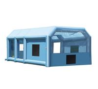 VEVOR Cabine de Peinture Gonflable 10x6,4x4,5 m, Tente Peinture Gonflable Automobile avec Souffleurs Puissants 1100 + 750 W et Système de Filtration, Station de Travail pour Pose de Peinture Atelier