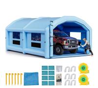 VEVOR Cabine de Peinture Gonflable 10x6x4 m, Tente de Pulvérisation pour Voiture avec Ventilateurs de 950 W et 1100 W et Système de Filtration d'Air, Toit Rond, pour Garage Atelier Automobile