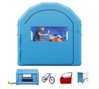 VEVOR Cabine de Peinture Gonflable 4x3x2,75 m avec Souffleur de 750 W Bleu Tente de Pulvérisation Portable avec Grand Filtre en Coton, Toit Arqué, Idéale pour Vélos, Motos et Petits Meubles
