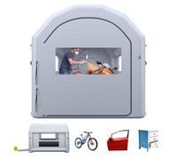 VEVOR Cabine de Peinture Gonflable 4x3x2,75 m avec Souffleur de 750 W Gris, Tente de Pulvérisation Portable avec Grand Filtre en Coton, Toit Arqué, Idéale pour Vélos, Motos et Petits Meubles