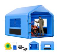 VEVOR Cabine de Peinture Gonflable 4x3x2,8 m, Tente de Pulvérisation pour Voiture avec Ventilateur 550 W et Système de Filtration d'Air, Station de Travail pour Pose de Peinture pour Garage Atelier