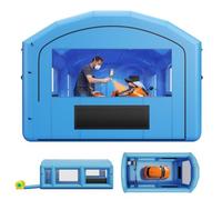VEVOR Cabine de Peinture Gonflable 7x4x2,75 m Souffleur de 550W+750 W Bleu, Tente de Pulvérisation Portable à Toit Arqué, Filtre en Coton et Espace Vestiaire, pour VTT, Moto et Meubles Taille Moyenne