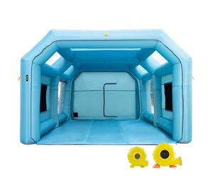 VEVOR Cabine de Peinture Gonflable 8,5x4,6x3 m, Tente Pulvérisation Gonflable pour Voiture, avec Système de Filtration 2 Souffleurs, en Oxford, Station de Travail de Peinture Automobile, Garage