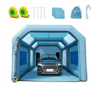 VEVOR Cabine de Peinture Gonflable 8,5x4,8x3,3 m Tente Peinture Gonflable Automobile en Oxford 210D avec Système de Filtration et 2 Souffleurs Station de Travail pour Pose de Peinture Atelier Garage
