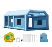 VEVOR Cabine de Peinture Gonflable 9x4,8x3,6 m, Tente Peinture Gonflable Automobile avec Souffleurs Puissants de 950 + 750 W et Système de Filtration, Station de Travail pour Pose de Peinture Atelier