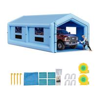 VEVOR Cabine de Peinture Gonflable de 12x5x4 m, Tente de Pulvérisation pour Voiture avec Ventilateur de 750 W et Système de Filtration d'air, Toit Triangulaire, pour Garage Atelier Automobile
