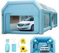VEVOR Cabine de pulvérisation gonflable Tente 8x4x3m Cabine de peinture Tente 210D tissu Oxford PVC Cabine de peinture automobile avec 2 portes amovibles Soufflerie incluse Idéal pour la peinture auto
