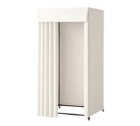 Cabine d'Essayage 99x99x204,5 cm-VEVOR-Vestiaire Portable Mobile avec Rideaux Épais et Crochet-pour Magasin-Beige