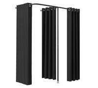 VEVOR Cabine d'Essayage Double 200x100x200 cm, Vestiaire Portable avec Rideaux Épais en Polyester, Espace d'Intimité pour Magasin, Boutique, Centre Commercial, Atelier de Couture, Extérieur, Noir