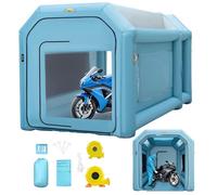 VEVOR Cabine Peinture Voiture 4x2,5x2,5m, Tente Pulvérisation Gonflable Garage Tissu Oxford 210D PVC Souffleur Gonflage 680W Souffleur Ventilation 330W Tente Tunnel pour Camping Mécaniciens Automobile