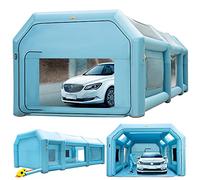 VEVOR Cabine Peinture Voiture 8x4x3 m Tente Pulvérisation Gonflable Garage Tissu Oxford 210D PVC Souffleur Gonflage 950W Souffleur de Ventilation 330W Tente Tunnel pour Camping Mécaniciens Automobile