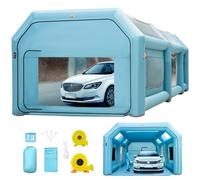 VEVOR Cabine Peinture Voiture 8x4x3m, Tente Pulvérisation Gonflable Garage Tissu Oxford 210D PVC Souffleur Gonflage 950W Souffleur de Ventilation 330W Tente Tunnel pour Camping Mécaniciens Automobile