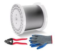 VEVOR Câble Acier Inoxydable 316 Diamètre 3,18 mm 305 m 7x7 pour Garde-corps