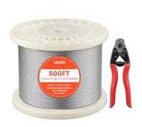 VEVOR Câble en acier inoxydable T316 1x19 pour remorquage Capacité 600 kg 3,2 cm × 150 m