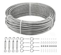 VEVOR Câble Acier Inoxydable 0,32x3050cm Résistance à Rupture 2,94kN Installation Facile
