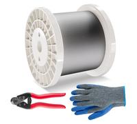 VEVOR Câble Acier Inoxydable 316 Diamètre 3,18 mm 182,3 m 7x7 pour Garde-corps