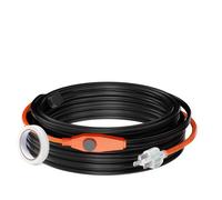 VEVOR Câble Chauffant Tuyaux Antigel 25 m 23 W/m avec Thermostat Intégré, Installation Pratique pour Conquérir l'Hiver du Gel, Protection Conduites d'Eau Maison, Tuyaux en PVC, en Métal, en Plastique