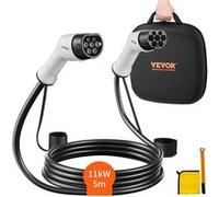 VEVOR Câble de Charge EV Type 2 à Type 2 Charger Voiture Électrique 16A 5m 11kW