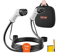 VEVOR Câble de recharge Type 2 à Type 2 32 A 7 kW Monophasé 5 m IP66 avec sac CE TÜV