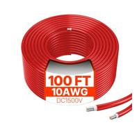 VEVOR Câble d'Extension de Panneau Solaire 30,48 m 10 AWG Étanche IP67 Rouge