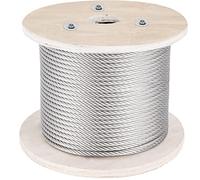 Câble métallique en acier inoxydable VEVOR 316, bobine de 5/32 pouces, 1x19, 500 pieds