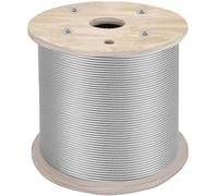 VEVOR Câble en Acier Inoxydable, 6,4 mm x 61 m, Câble Métallique Inox Tressé 7x19 Qualité Marine Résistance à la Rupture 2900 kg pour Garde-corps, Balustrade, Guirlande Lumineuse à Suspendre, Clôture
