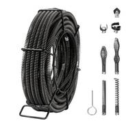 VEVOR Câble nettoyage canalisations 20 m 16 mm 7 coupeurs pour tuyaux 20-100 mm
