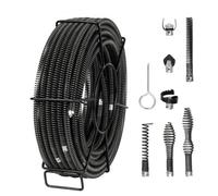 VEVOR Câble nettoyage canalisations 30 m 16 mm 7 coupeurs pour tuyaux 20-100 mm