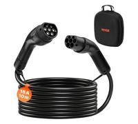 VEVOR Câble Recharge Voiture Électrique Type 2, 16 A, 10 m, 11 kW, Câble de Charge compatible avec Chargeurs de Véhicules Électriques de Type 2, Triphasé CA 480 V, 50 Hz, IP65, avec Sac de Transport