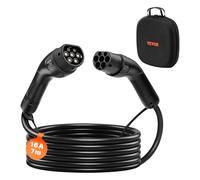 VEVOR Câble Recharge Voiture Électrique Type 2, 16 A, 7 m, 11 kW, Câble de Charge compatible avec Chargeurs de Véhicules Électriques de Type 2, Triphasé CA 480 V, 50 Hz, IP65, avec Sac de Transport