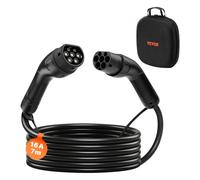 VEVOR Câble Recharge Voiture Électrique Type 2, 16 A, 7 m, 11 kW, Câble de Charge compatible avec Chargeurs de Véhicules Électriques de Type 2, Triphasé CA 480 V, 50 Hz, IP65, avec Sac de Transport
