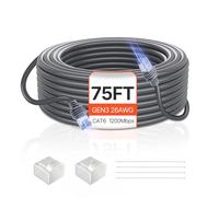 VEVOR Câble Starlink Gen 3 22,86 m - Câble d'extension Starlink standard génération 3 satellite rectangulaire V3 26 AWG - Noyau en cuivre - Câblage flexible pour camping-car, jardin, camping