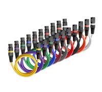 VEVOR Câble XLR 2 m, lot de 10, câble de microphone DMX mâles vers femelles symétriques blindés, cordon de haut-parleur XLR 3 broches plaqués or, pour éclairage de scène, amplificateur, mixeurs